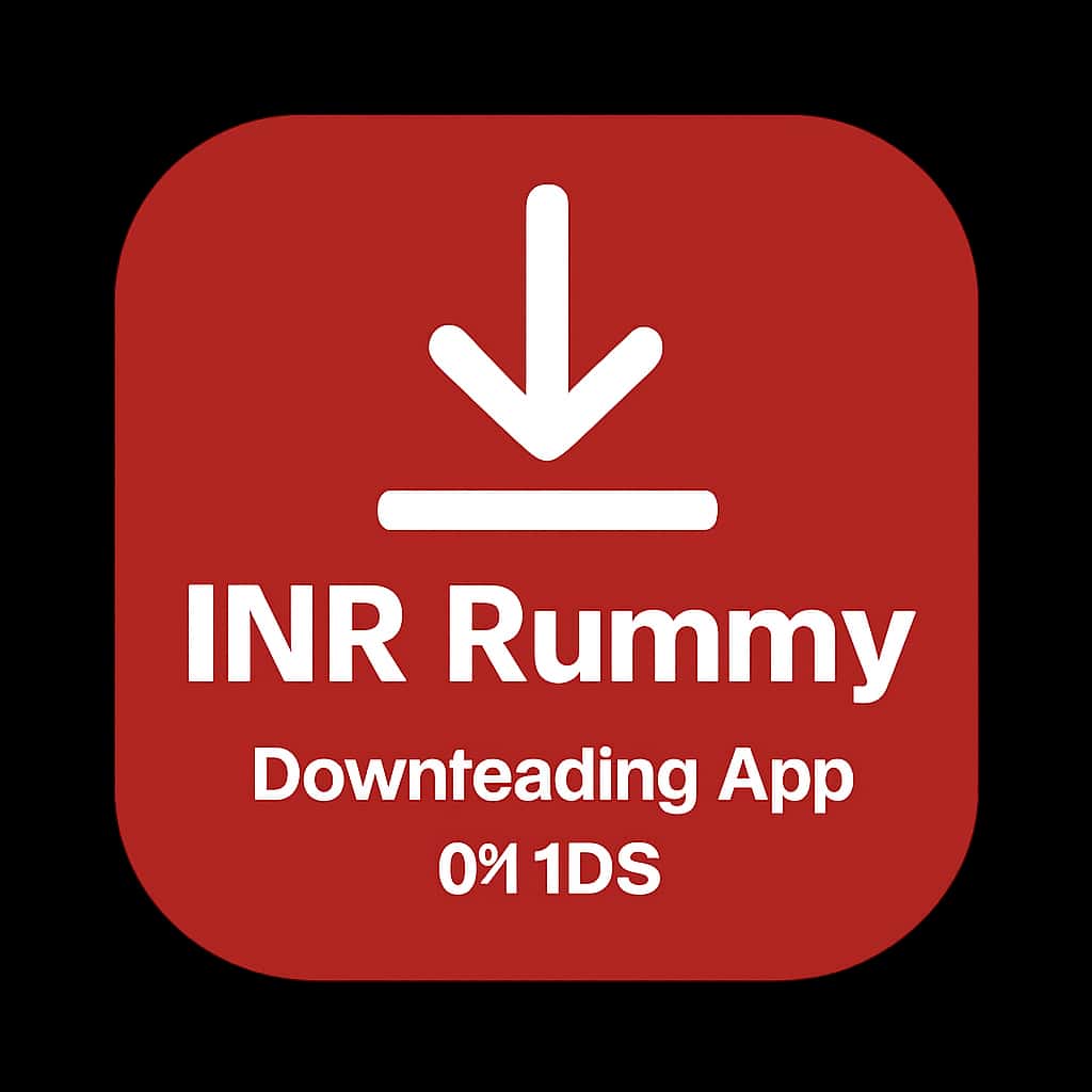 Badge representing the downloading process of the INR Rummy app on iOS.