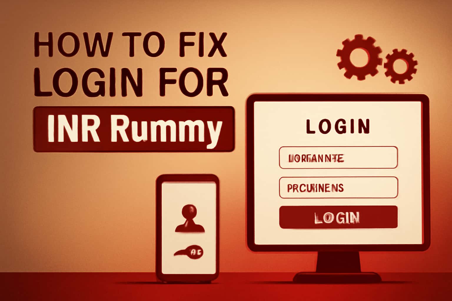 Informational graphic showing how to troubleshoot login issues for INR Rummy.