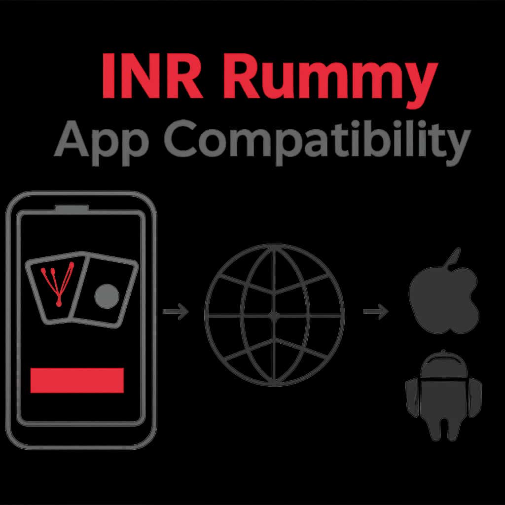 An educational diagram explaining INR Rummy app compatibility.