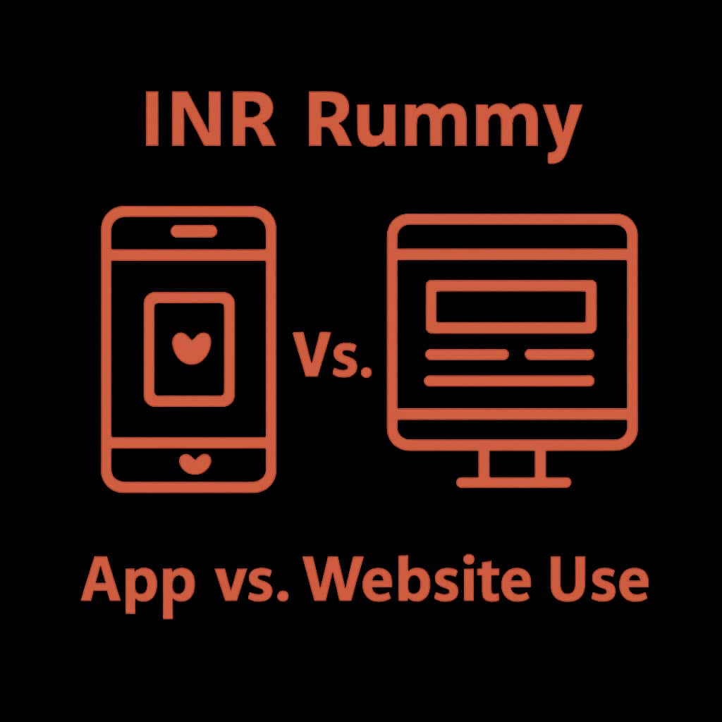 Badge representing INR Rummy App vs. Website guidance.