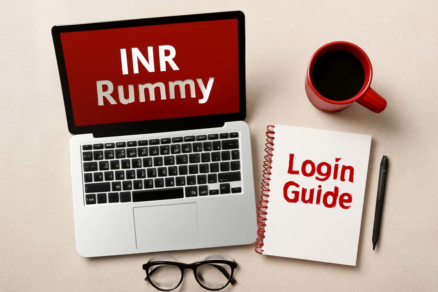 An informative scene showcasing the INR Rummy Login Guide with clear text.
