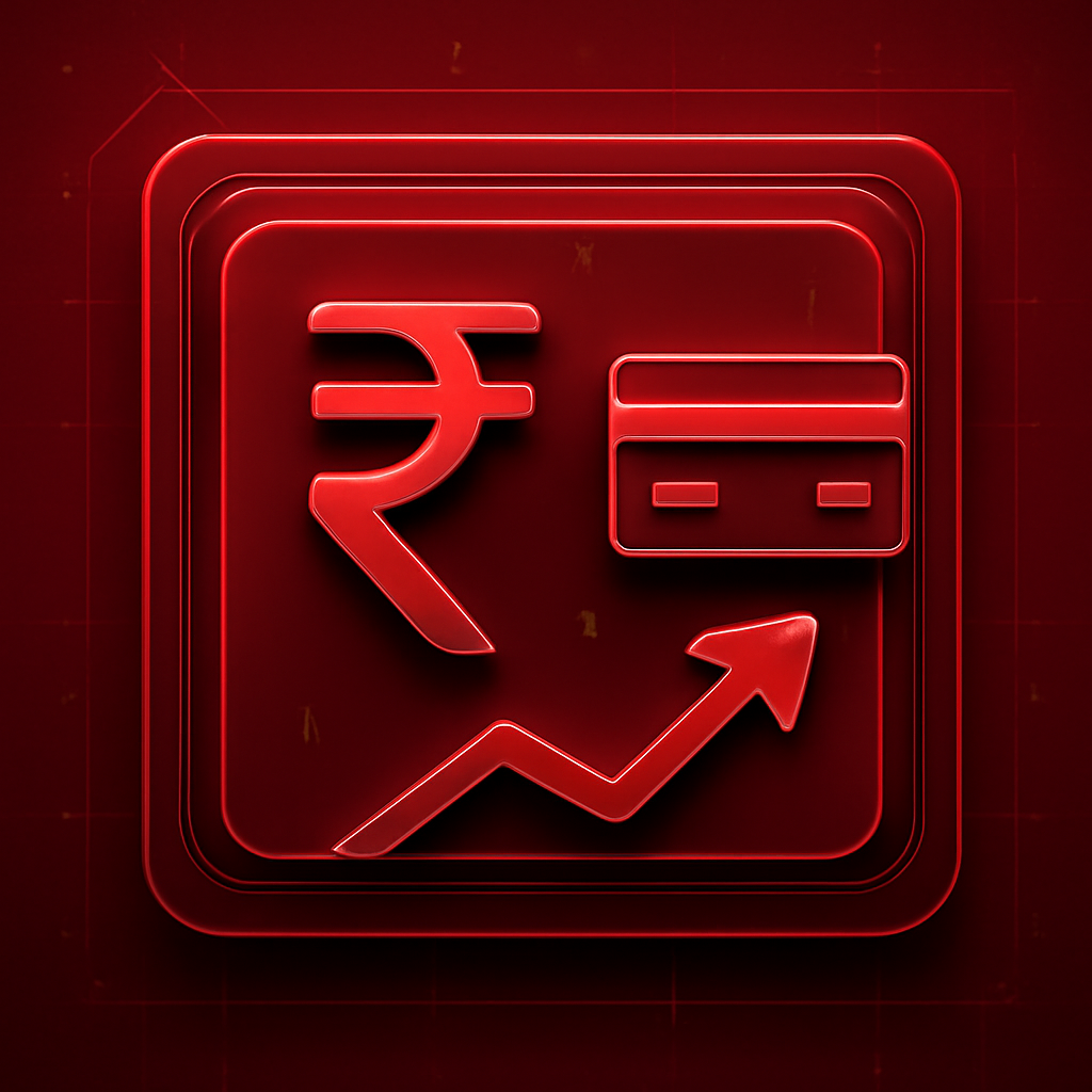 Simple badge depicting the installation of INR Rummy App on Android.
