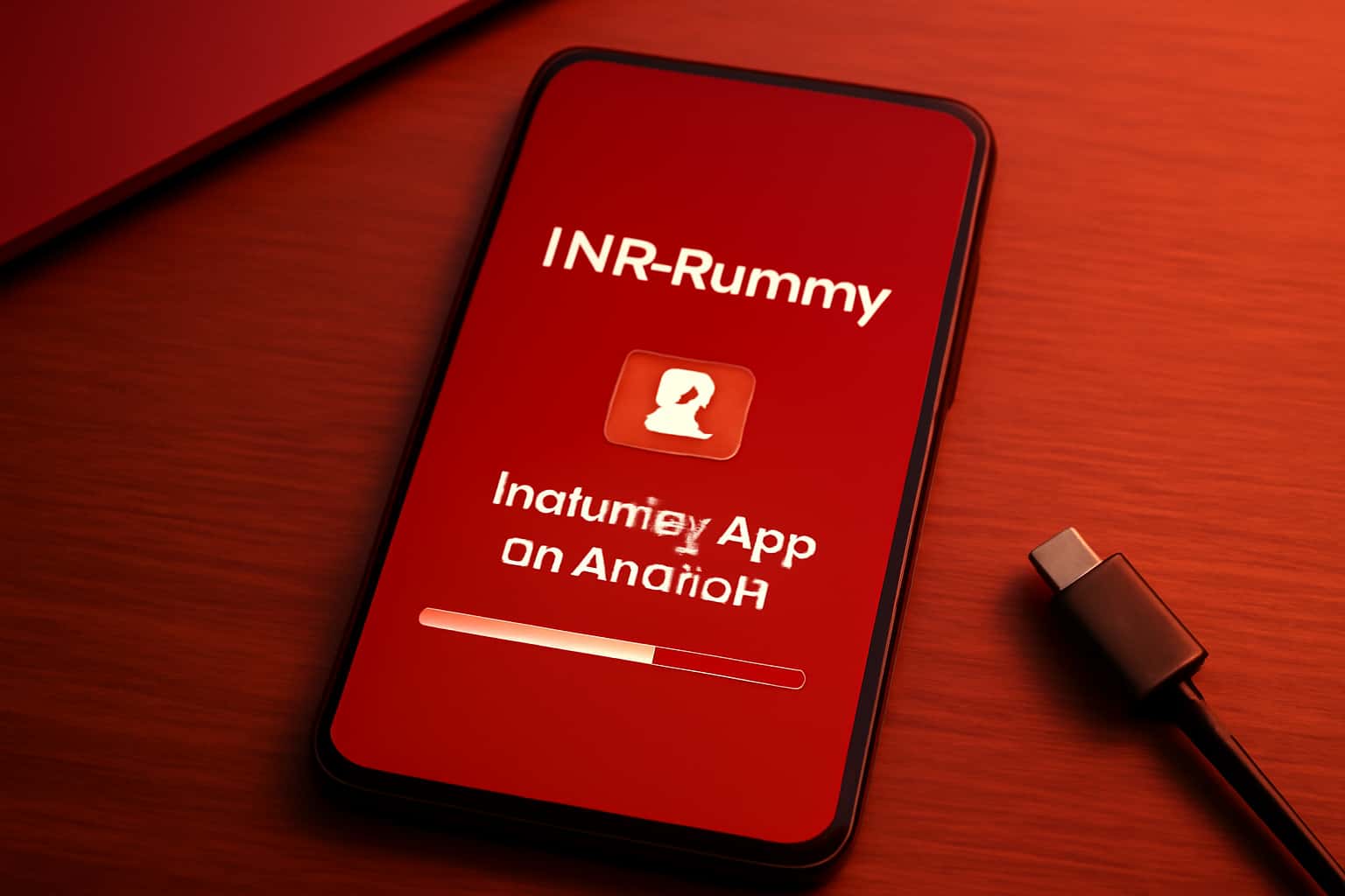 Informational image illustrating the process of installing the INR Rummy app on an Android device.