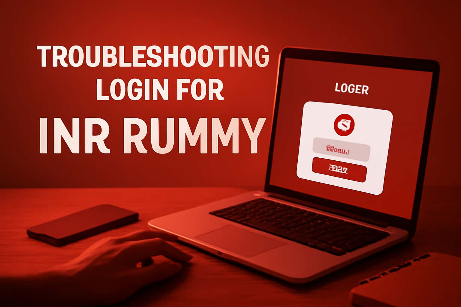Visual representation of troubleshooting login issues for INR Rummy.