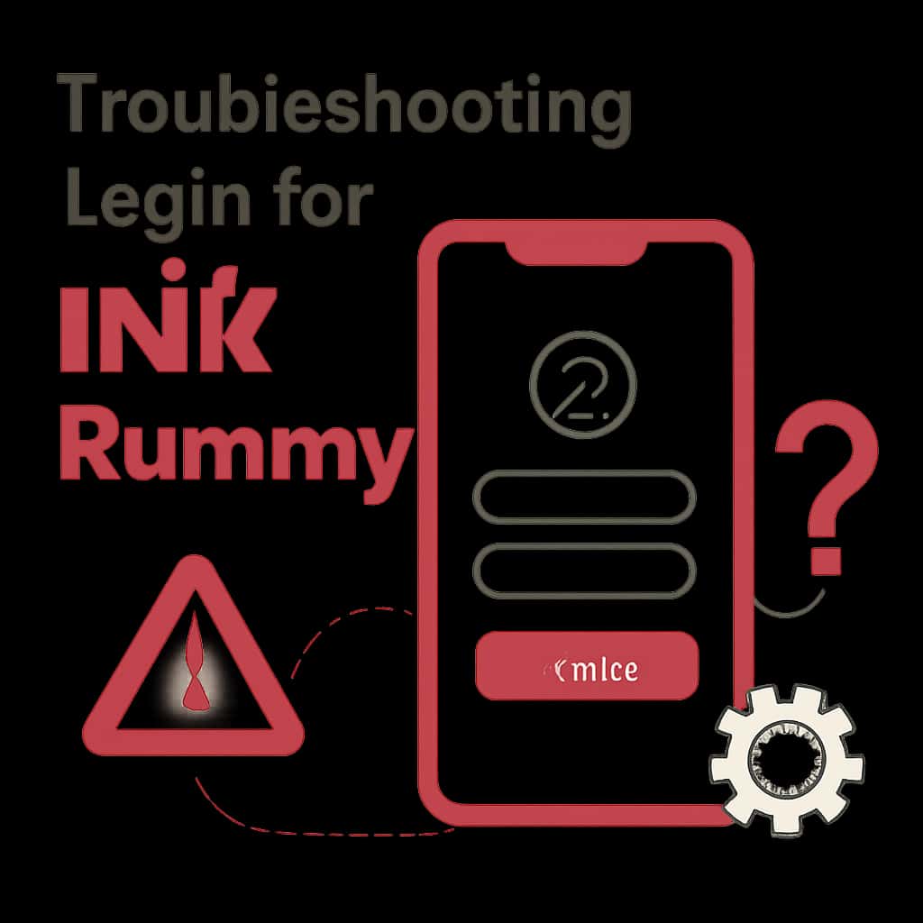 Diagram illustrating common login troubleshooting steps for INR Rummy.